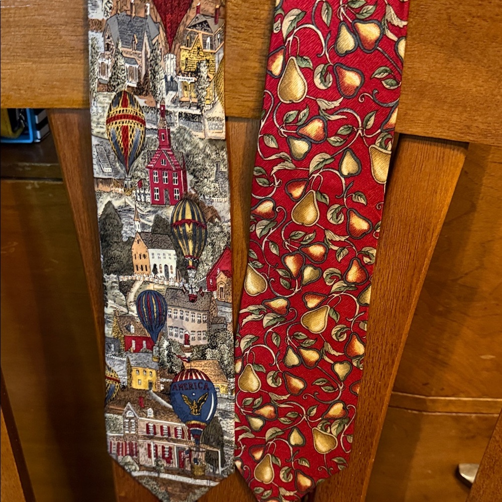 Americana and Foxtrot America Colorful Patterned Ties, set of 2, EUC